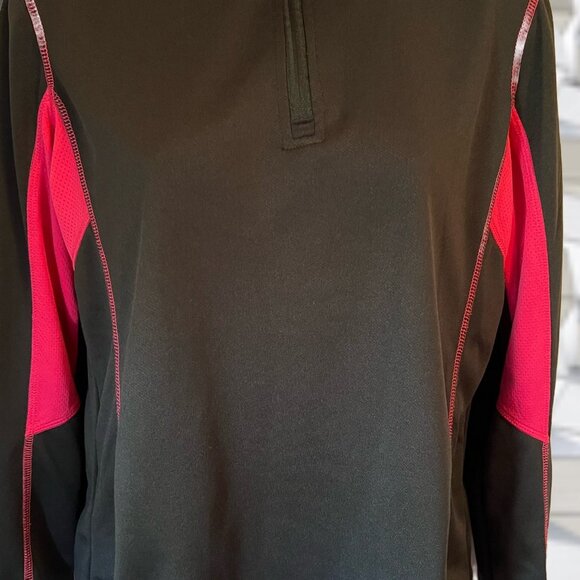 Fila Tops - Fila Sport Running Half Zip Pullover Pink/Black Small